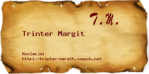 Trinter Margit névjegykártya